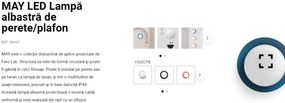 Mini Aplica LED de perete / tavan design modern IP44 MAY Blue
