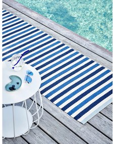 Covor pentru exterior și interior albastru/crem 70x120 cm Teo Denim – Pappelina