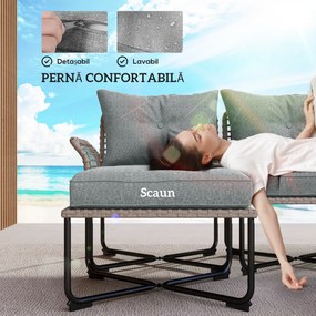 Outsunny Set de Mobilier de Terasa din 5 Piese cu Canapea | Aosom Romania