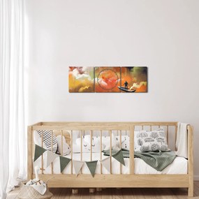 Tablou - Om navigând prin spațiu (cu ceas) (90x30 cm)
