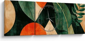 Tablou - Motive naturale geometrice II. (cu ceas) (90x30 cm)