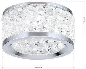 Spot incastrabil dimabil, cristal K10 Korb crom Str 10-461 chrom/EBL OR