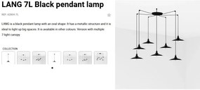 Lustra cu 7 Pendule design industrial LANG negru
