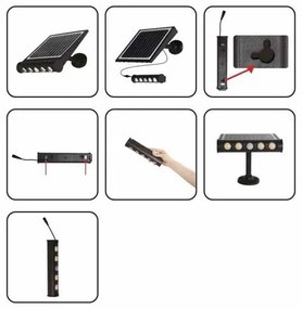 Lampă solară LED de perete cu senzor mișcare LED/8W/3,7V 4000 mAh 4000K IP65