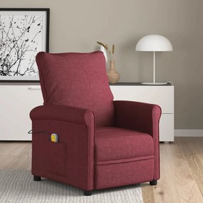 3098422 vidaXL Fotoliu de masaj electric rabatabil, roșu vin, textil