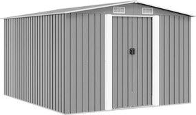 vidaXL Șopron de grădină, 257x298x178 cm, gri, metal