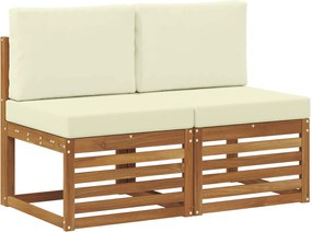 vidaXL 2 Bucată Canapea Medie pentru Exterior Lemn Solid de Acacia