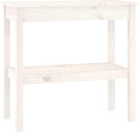 vidaXL Masă consolă, alb, 80x40x75 cm, lemn masiv de pin