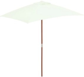 vidaXL Umbrelă de soare, exterior, stâlp lemn, 150x200 cm, nisipiu