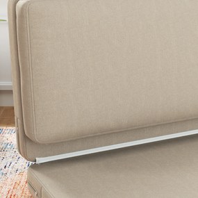 HOMCOM 2-in-1 canapea relaxanta pliabila, saltea pentru oaspeti, separabila, latime de 120 cm, Bej | Aosom Romania