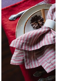 Suporturi pahare din in roz 4 buc. – Linen Tales