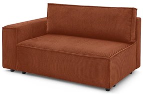 Modul pentru canapea cărămiziu cu tapițerie din catifea reiată (cu colț pe partea stângă ) Nihad modular – Bobochic Paris