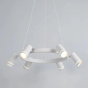 Lustra LED suspendata cu 6 spoturi directionabile, Laser alb