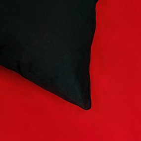 Lenjerie de pat din satin Luxury Collection, roşu /negru, 140 x 200 cm, 70 x 90 cm