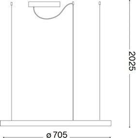 Ideal Lux - Lustră LED suspendată pe cablu ORACLE SLIM, 37W, 230V, 3000K, Ø 70 cm, albă
