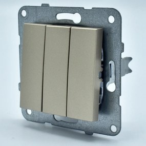 Intrerupator triplu, 10A, IP20, Bronz, Panasonic Arkedia Slim/Karre Plus