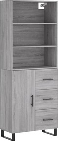 vidaXL Dulap înalt, gri sonoma, 69,5x34x180 cm, lemn compozit
