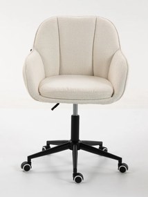 HR2055K Scaun Crem din Boucle cu Bază Neagră