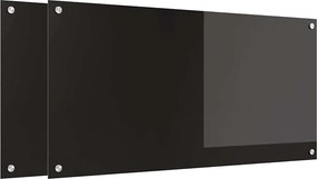 vidaXL Panou de bucătărie 2 pcs Negru 100 x 50 cm sticlă securizată