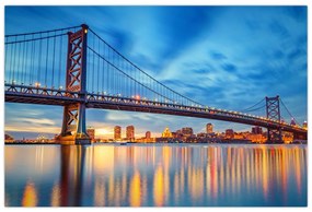 Tablou - Podul Benjamin Franklin, Philadelphia (90x60 cm)