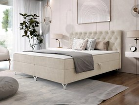 Pat matrimonial 140 cm Jenaks 2 (Bej) (cu somieră și saltea) (cu sp. depozitare). Promo -17%. 1104140