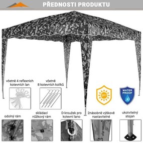 Cort de petrecere INSTENT - 3 x 3 m , Woodland + 2 laturi