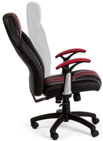 Scaun de birou ajustabil negru/rosu din piele ecologica si metal, Spider Bizzotto