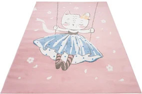 Covor pentru camera copiilor cu o pisică Lăţime: 80 cm | Lungime: 150 cm