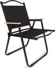 Scaun pliabil pentru drumeții cu capacitate de 130 kg - negru