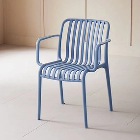 Scaun din plastic TREGO cu brate, albastru