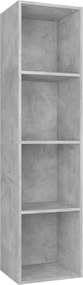vidaXL Bibliotecă/Dulap TV, gri beton, 36x30x143 cm, lemn prelucrat