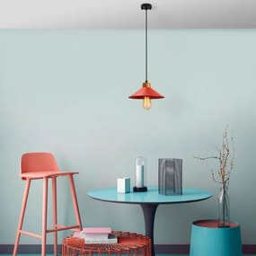 Lustră suspendată MANAVGAT, 1xE27/40W/230V, roșu/maro