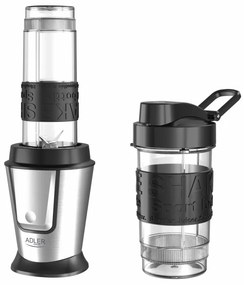 Blender Adler AD 4081, 800W, 2 pahare/sticle 400/570 ml, 20 000 rpm, 4 lame din otel inoxidabil, Zdrobire gheata, Fara BPA, Negru