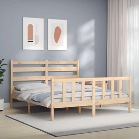 3192046 vidaXL Cadru de pat cu tăblie, 160x200 cm, lemn masiv