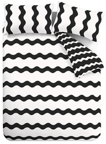 Lenjerie de pat alb-negru pentru pat dublu, extinsă 230x220 cm Waves – Sassy B