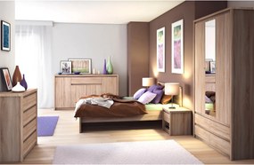 Dulap cu oglindă 3D4S, stejar sonoma, NORTY TYP 1