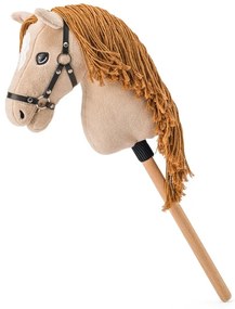 Hobby horse Faunica Gracia, bej, iapă pe bară, coamă din sfoară