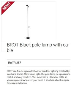 Lampa LED de exterior portabila BROT 3L H-180cm