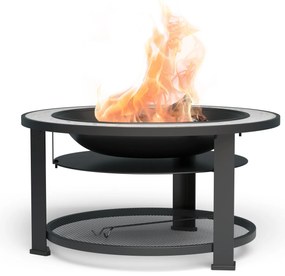 Merano Circolo 3 în 1, șemineu cu funcție grill, poate fi folosit ca masă