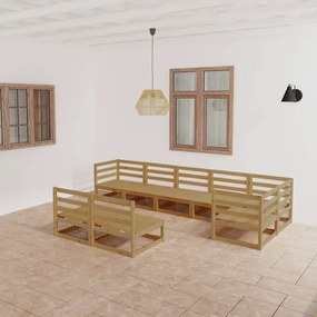 3075617 vidaXL Set mobilier de grădină, 8 piese, maro miere, lemn masiv pin