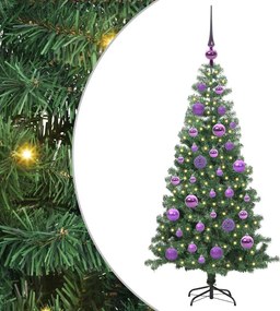 vidaXL Brad de Crăciun cu 150 LED cu suport Verde 120 cm PVC