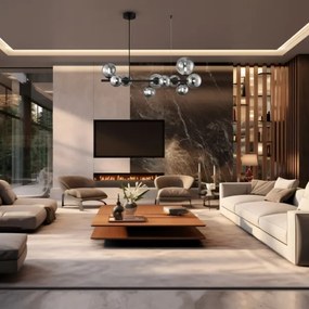 Lustră pe cablu MILA 10xG9/9W/230V negru/gri