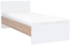 Pat single Miami 90x200 cm alb-stejar sonoma