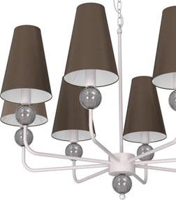 Candelabru cu lanț GRENADA 8xE14/15W/230V gri