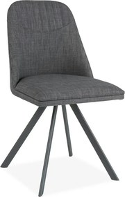 Scaun tapitat Milton, gri, stofa clasica/metal, 46X45X88 cm