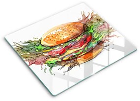 Placă protecție plita Desen de hamburger