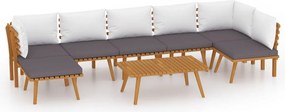 vidaXL Set mobilier de grădină cu perne, 8 piese, lemn masiv acacia