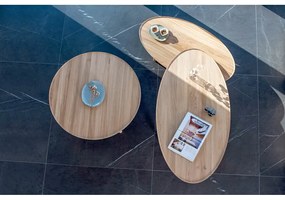 Măsuță de cafea în culoare naturală din lemn de stejar 65x120 cm Mu – Gazzda