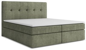 Pat boxspring verde cu spațiu de depozitare 140x200 cm Palta – Makamii
