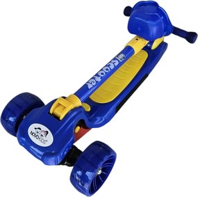 Trotineta copii cu roti luminoase din silicon NOVOKIDS™ Mini Scooter 6160, Cu melodii si lumini, 3 roti, Pliabila, Maner reglabil pe inaltime, Maxim